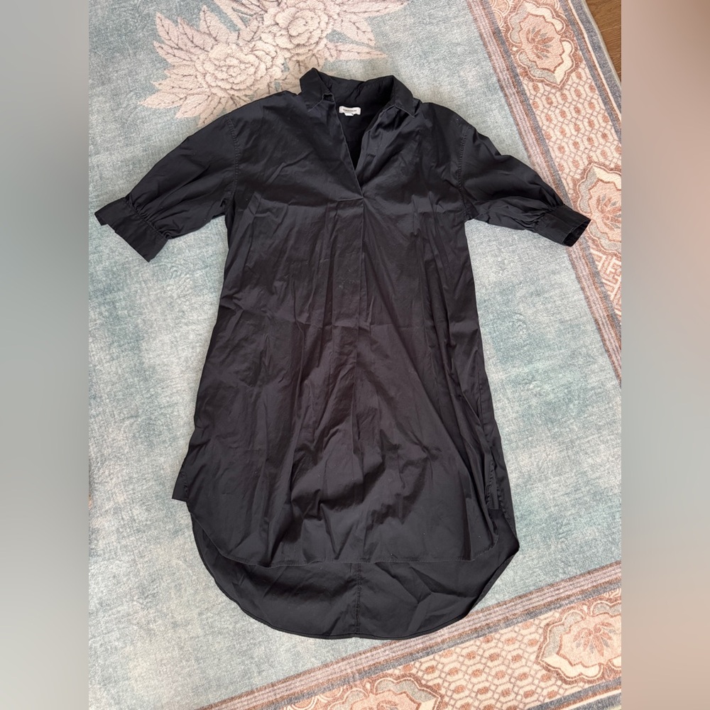 Nordstrom Black Short-Sleeve Shirt Dress